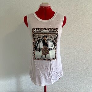 Love J Graphic White Sleeveless Tank Top Size XS